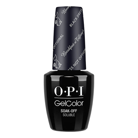 OPI Gelcolor Gel Nail Polish, BLACK DRESS NOT OPTIONAL , 15mL